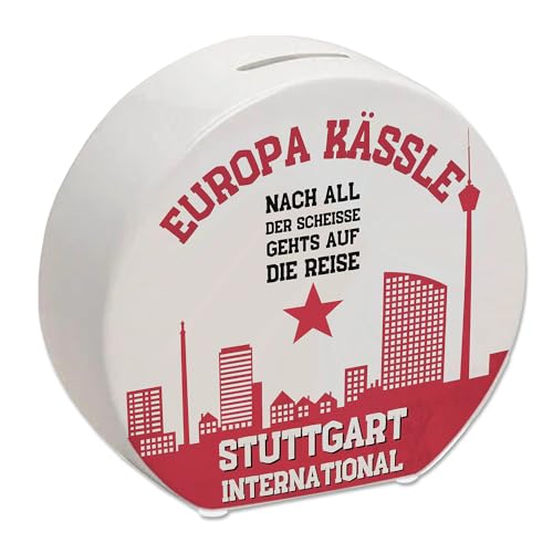 Europa-Kässle Stuttgart Europapokal Spardose mit Spruch Stuttgart International Bad Cannstatt Europa-Kässle für Stuttgart-Fans Kurve Fan-Gesang Motiv sparen Schwaben geizig