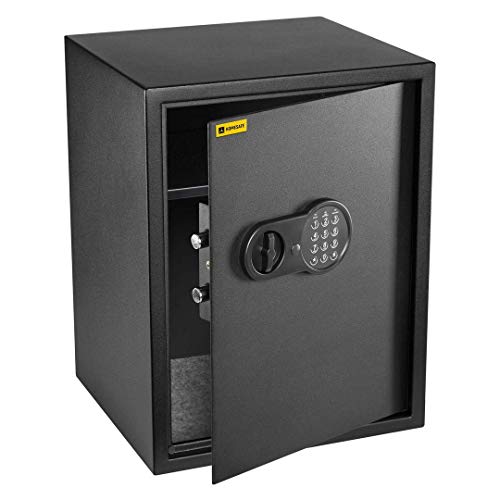 Homesafe HV50E Tresor Safe mit Elektronischem Schloss, 50x35x35cm (HxWxD), Carbon Satin Schwarz