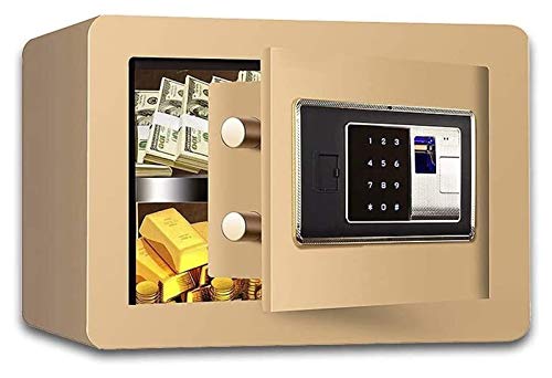 Tresor feuerfeste wasserdichte Tresore und Schließfächer My Box al Safe Biometric Fingerprint 35X 25X 25Cm Large Lock Box W (Gold) (Gold)