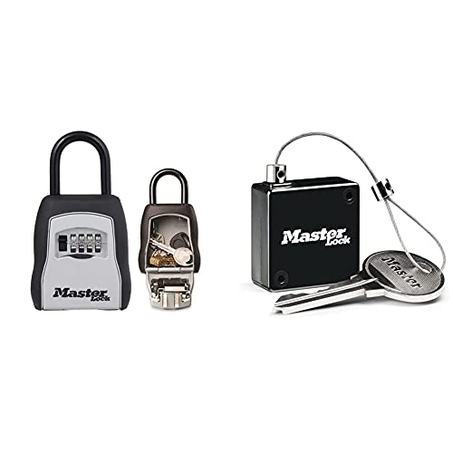 Master Lock Schlüsseltresor + Ausziehbares Schlüsselkabel [Medium] [mit Bügel] - 5400EURD - Schlüsselsafe