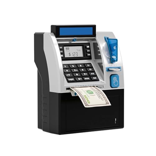 ATM Spardose, Mini Geldautomaten Sparschwein Geldbank Geldautomat Elektronische Spardose für Münzen und Scheine Sparschwein Tresor Kleingeld Aufbewahrung mit Debitkarte Piggy Bank Saving Box