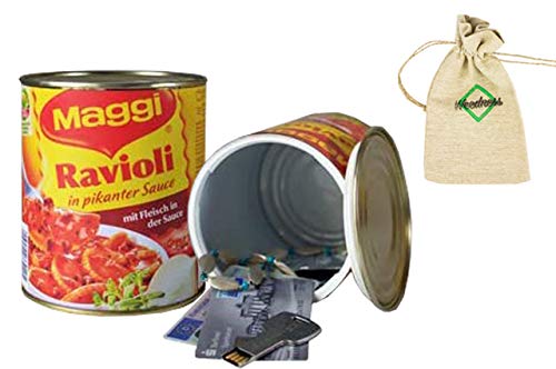 Weedness Ravioli Dosen-Safe Geldversteck - Dosentresor Versteckdose Geheimversteck Mini Tresor Strandsafe