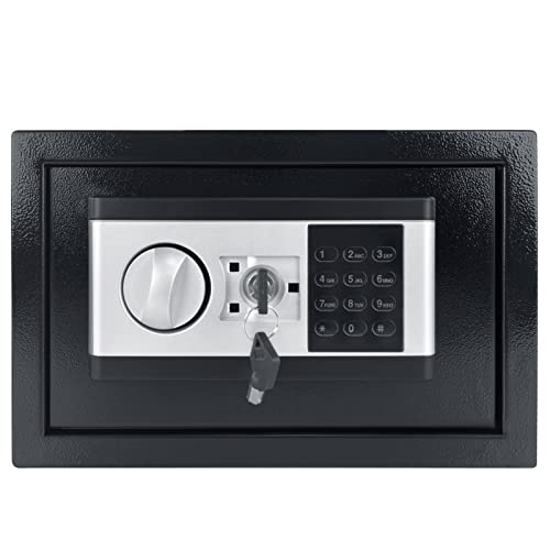 LILIIN Mini Tresor Elektronischer Safe Tresor Klein Tresor für Zuhause, 12L Möbeltresor mit 2 Sicherheitsschlüssel-Digitaler Passwort, für Hause Hotel, 31x20x20cm