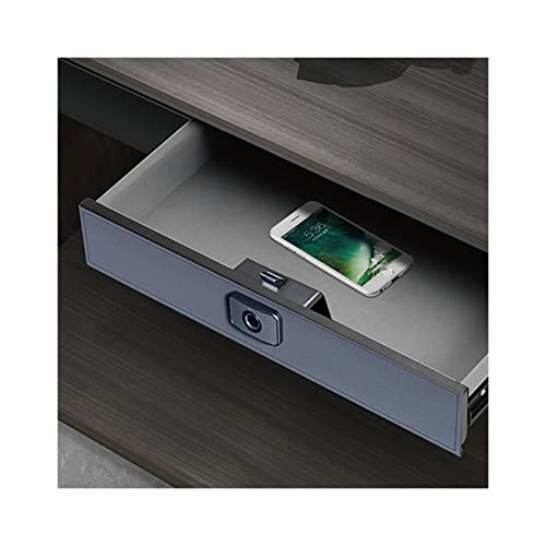 Waffentresor im Schubladenstil mit digitaler Fingerabdrucktastatur, robuster Sicherheitssafe aus Stahl unter dem Bett (Grey 40x28x9cm)