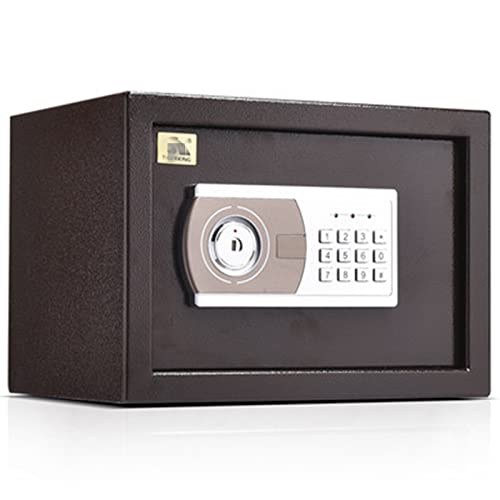 QEXTY Kleine Tresore für Zuhause Geldtresor Kasse Aktentresor Aufbewahrung Hotel Kleiner elektronischer Schlüsseltresor Sicherheitstresor (Color : Brown, Size : 31x20x20cm)