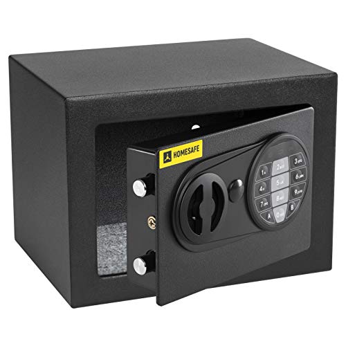 Homesafe HV17E Tresor Safe mit Elektronischem Schloss, 17x23x17cm (HxWxD), Carbon Satin Schwarz
