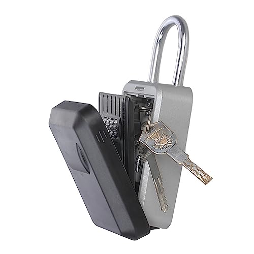 OLLIRG Schlüsselkasten Wandmontierter Schlüsseltresor, Schloss mit 4-stelliger Kombination, Passwort, Sicherheitsschlösser, Zuhause, Outdoor, Schlüsseltresor, Aufbewahrung, Legierung, Türgriffhaken