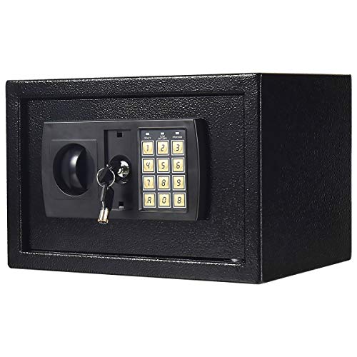 Digitaler Tresor mit Schlüssel und Einwurfschlitz 8.5L Grau Elektronischer Safe 