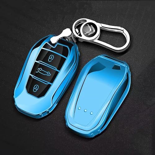 LEVABE Autoschlüssel Hülle für Citroen C6 2005-2012, TPU Schlüsselabdeckung Schlüsselbox Cover Schutz Schlüssel Gehäuse Zubehör,2-A