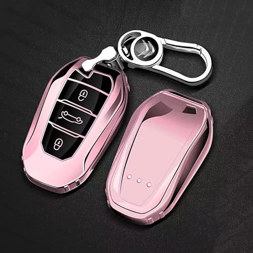 LEVABE Autoschlüssel Hülle für Citroen C6 2005-2012, TPU Schlüsselabdeckung Schlüsselbox Cover Schutz Schlüssel Gehäuse Zubehör,4-A